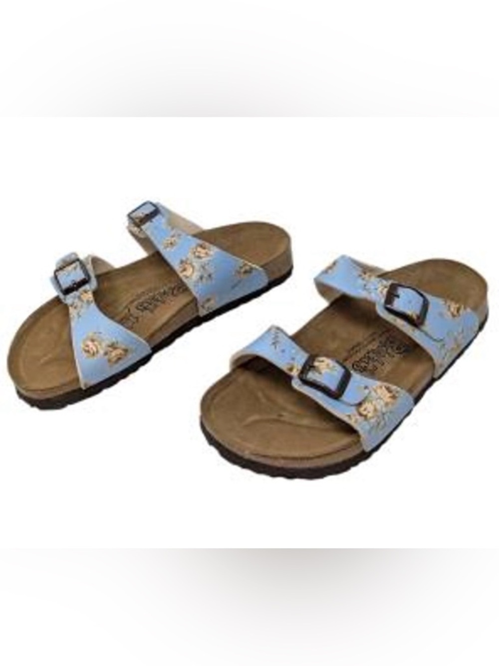 Birkenstock Light Blue Floral Double-Buckle Women Sandals